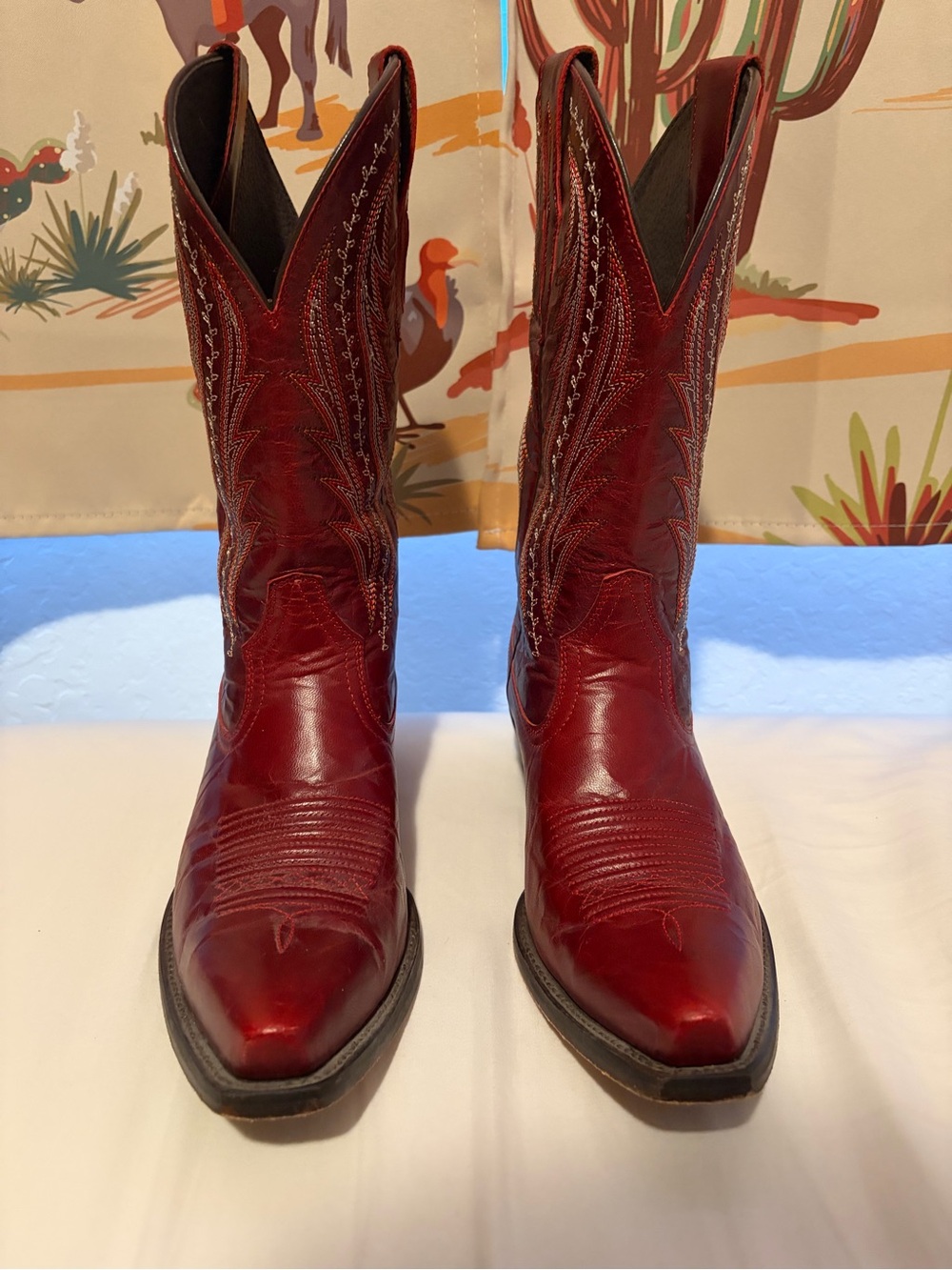 Ariat Women's Red Leather Western Booties